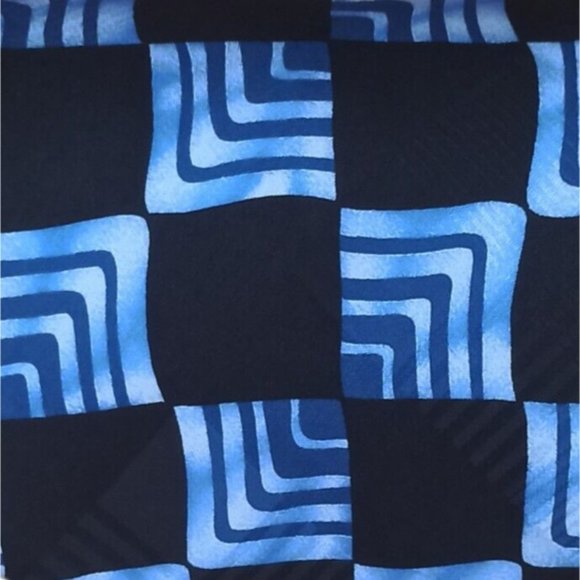 HUGO BOSS Blue Geometric Silk Tie ITALY 59"/ 4" EC - Picture 4 of 8
